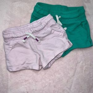Cat & Jack play shorts size 12 months. Green and light purple.